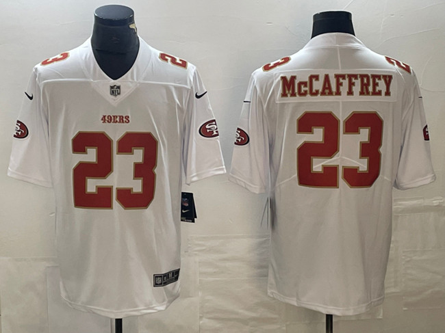 Men's San Francisco 49ers #23 Christian McCaffrey White Vapor Untouchable Limited Football Stitched Jersey